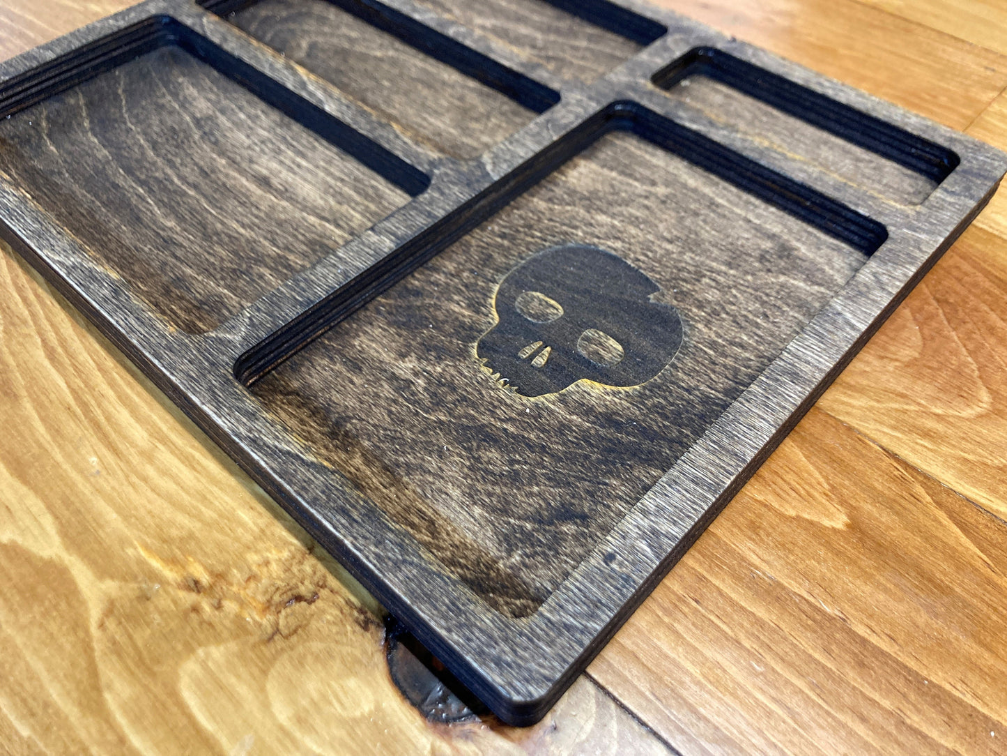 EDC Nightstand Dump Tray - Wood Valet Tray - Personalization Available