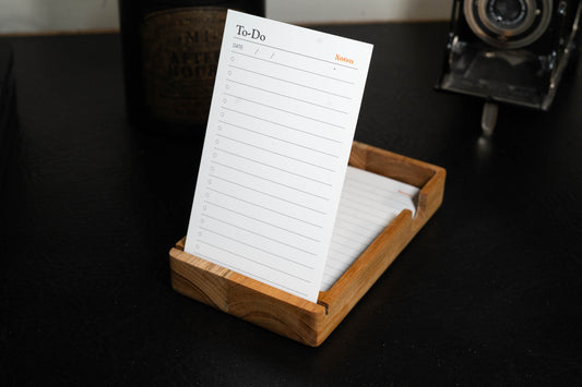 To-Do List Note Card Holder Made From Teak - Personalization Available