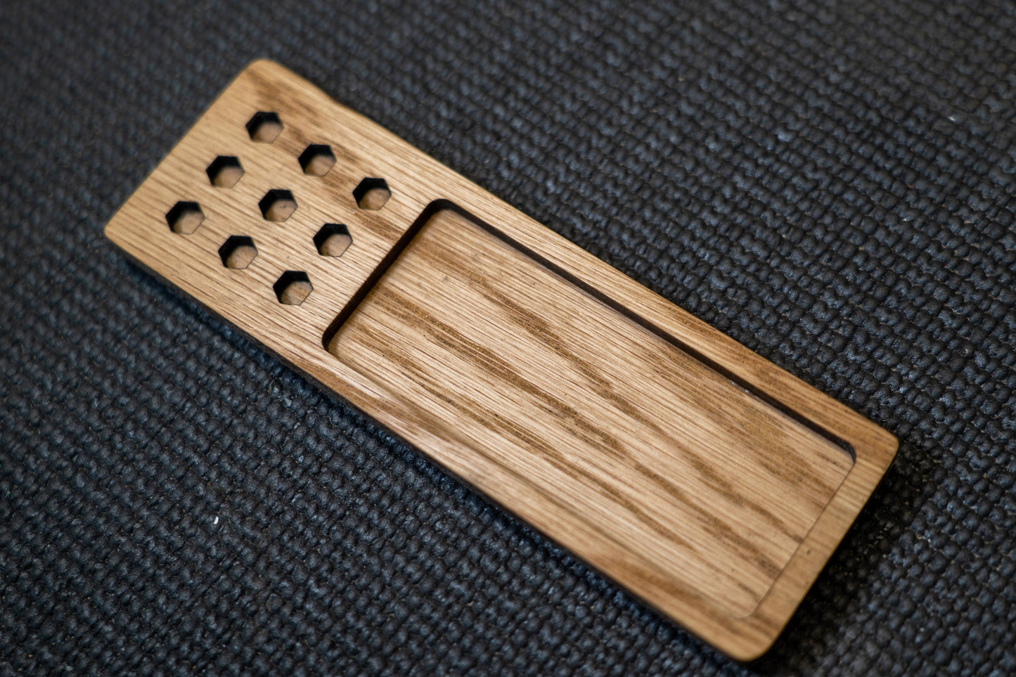 EDC Tray for Knife Maintenance - Small Parts and Cleaning Tray - Oak