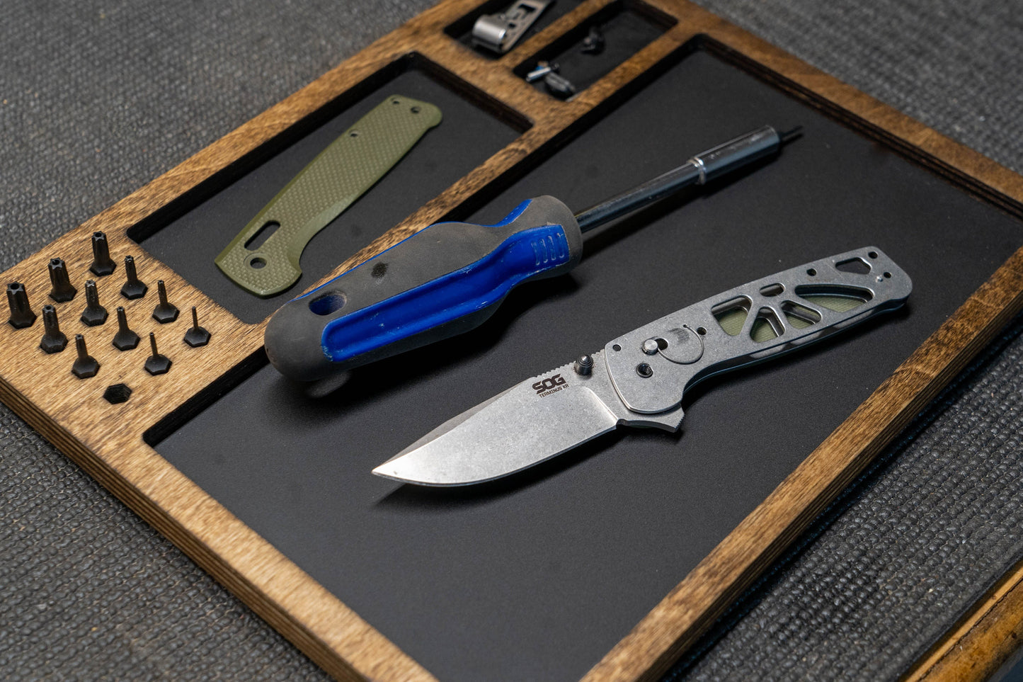 EDC Tray for Knife Maintenance - Small Parts and Tool Organization